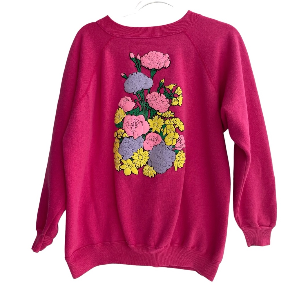 COPY - Vintage Hanes Her Way  90s Floral Pink Sweatshirt